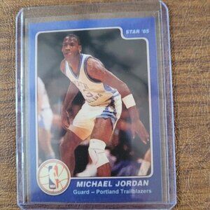 Rare Michael Jordan 1985 Star Company ERROR rookie promo card blue Chicago Bulls